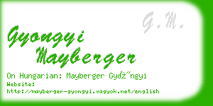 gyongyi mayberger business card